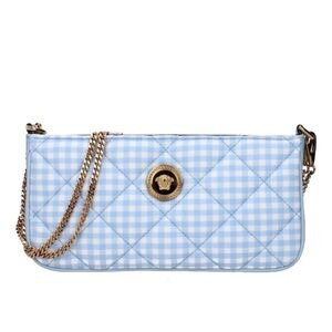 Versace La Medusa Light Blue Checkered crossbody bag
